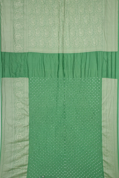 Chiniya Silk Bandhani Sea Green Saree