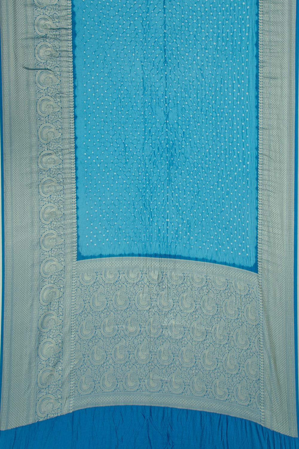 Chiniya Silk Bandhani Sky Blue Saree