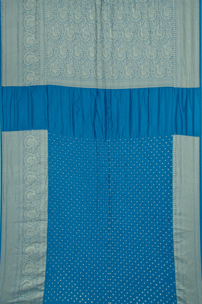 Chiniya Silk Bandhani Sky Blue Saree