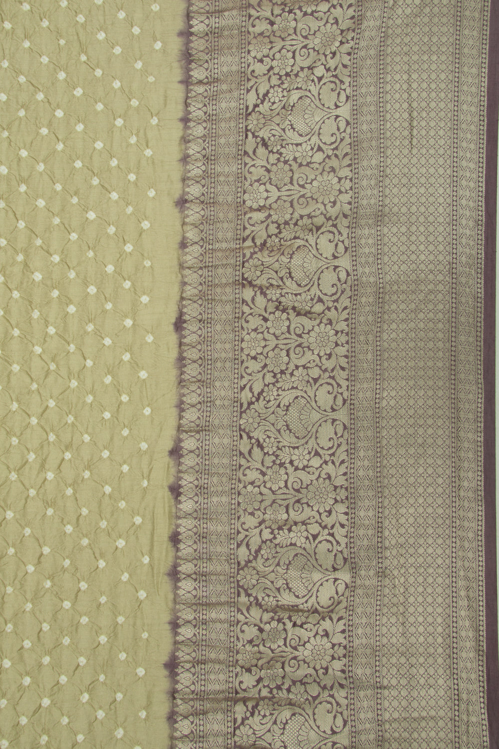 Chiniya Silk Bandhani Pastel Green Saree