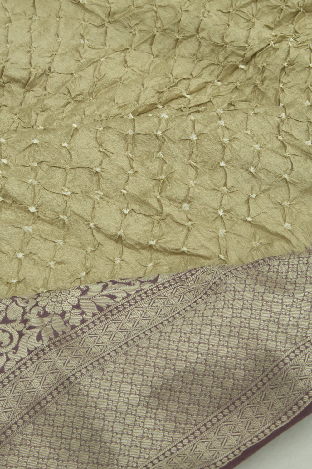 Chiniya Silk Bandhani Pastel Green Saree