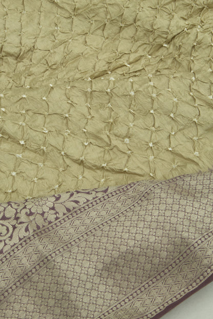 Chiniya Silk Bandhani Pastel Green Saree