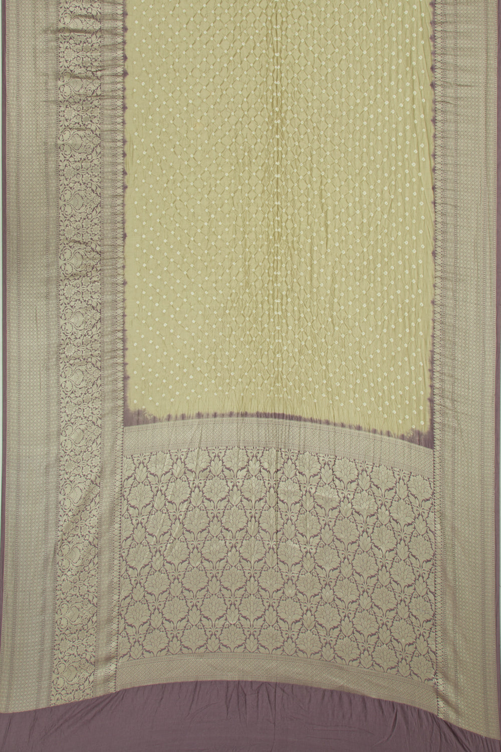 Chiniya Silk Bandhani Pastel Green Saree
