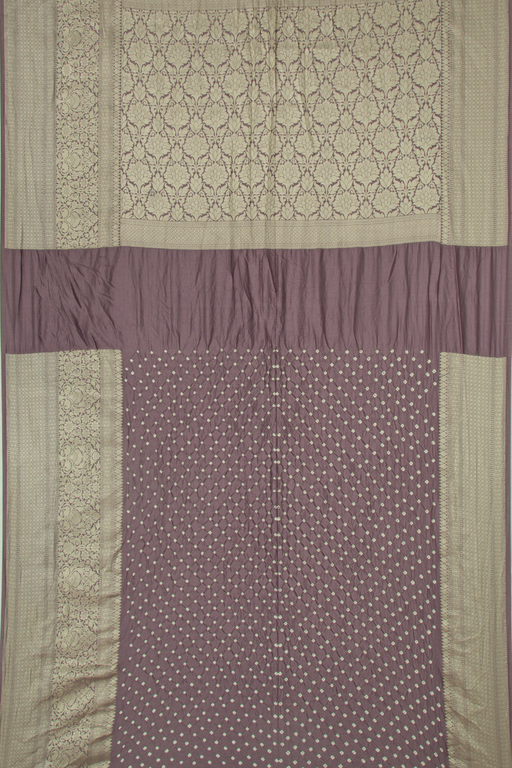 Chiniya Silk Bandhani Pastel Green Saree