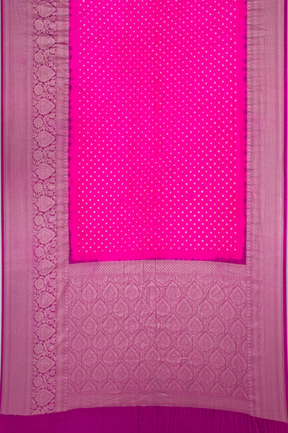 Chiniya Silk Bandhani Pink Saree