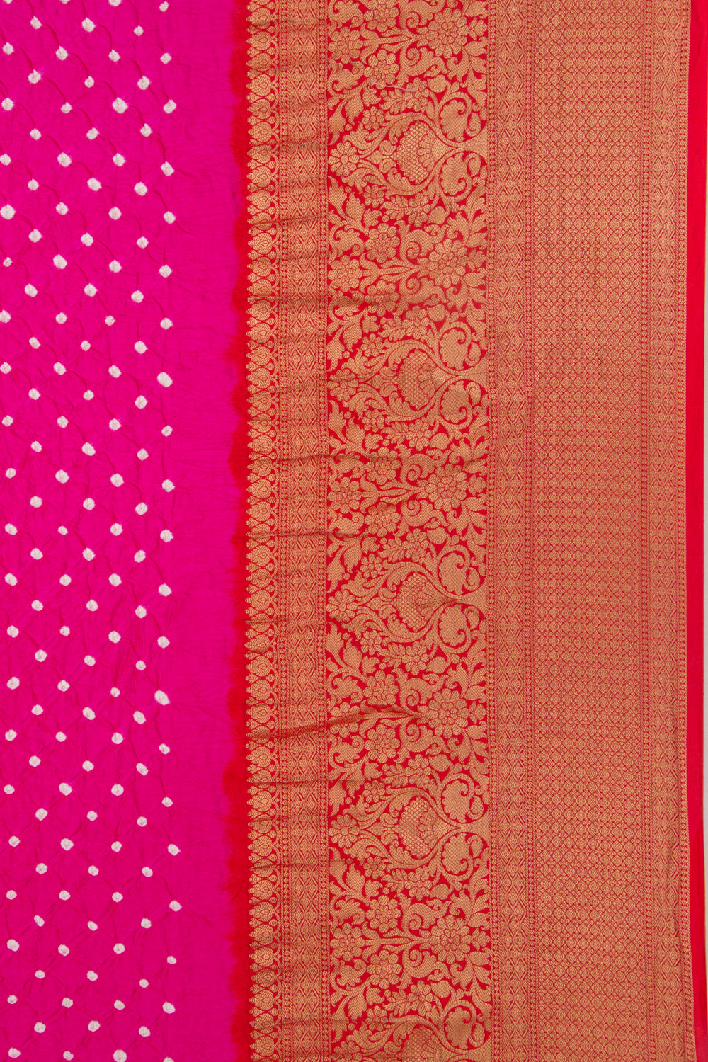 Chiniya Silk Bandhani Pink Saree