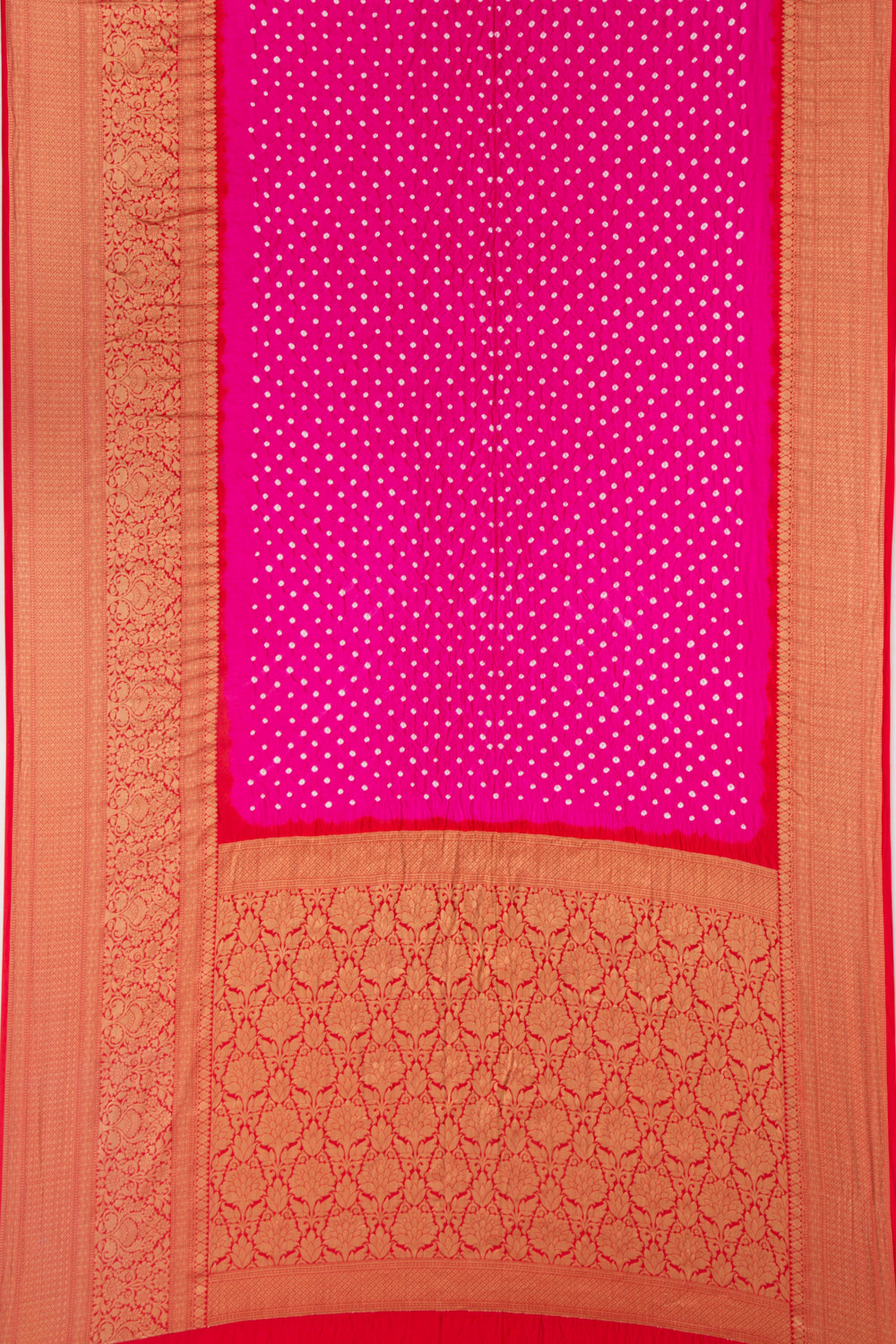 Chiniya Silk Bandhani Pink Saree