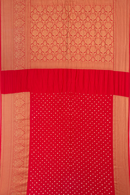 Chiniya Silk Bandhani Pink Saree