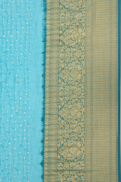 Chiniya Silk Bandhani Sky Blue Saree
