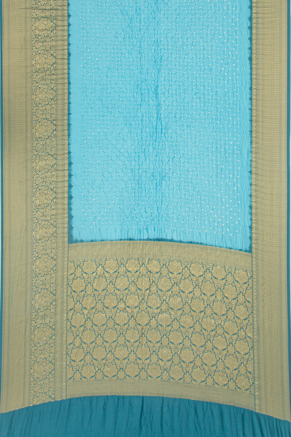 Chiniya Silk Bandhani Sky Blue Saree