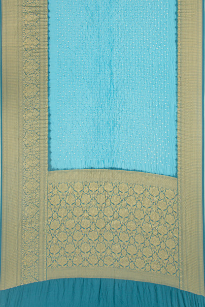 Chiniya Silk Bandhani Sky Blue Saree