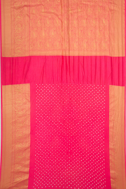 Chiniya Silk Bandhani Pastel Orange Saree
