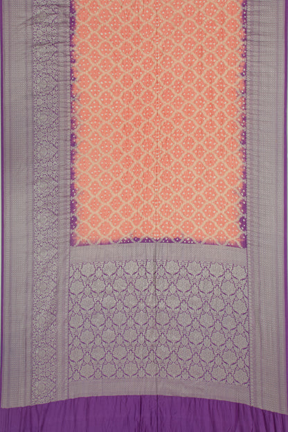 Chiniya Silk Bandhani And Brocade Orange Saree
