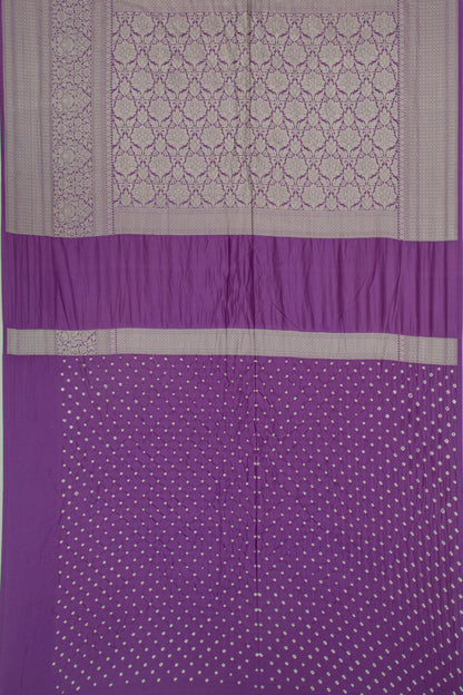 Chiniya Silk Bandhani And Brocade Orange Saree