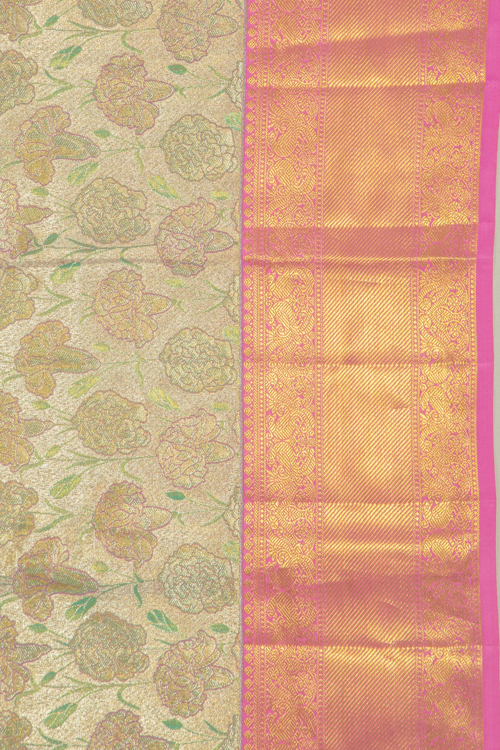 Taranga Kanchi Silk Tissue Brocade Gold Saree