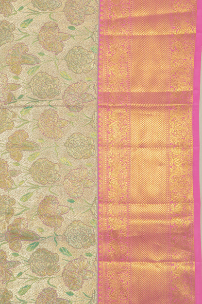 Taranga Kanchi Silk Tissue Brocade Gold Saree