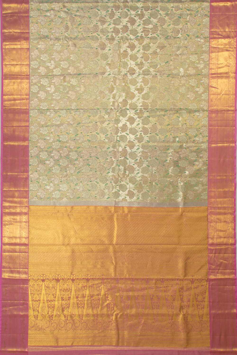 Taranga Kanchi Silk Tissue Brocade Gold Saree
