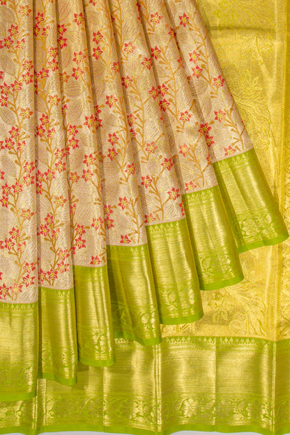 Taranga Kanchi Silk Tissue Jaal Gold Saree