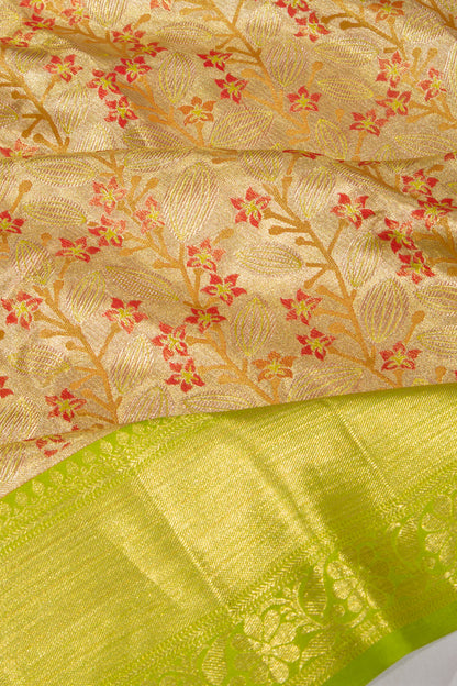 Taranga Kanchi Silk Tissue Jaal Gold Saree