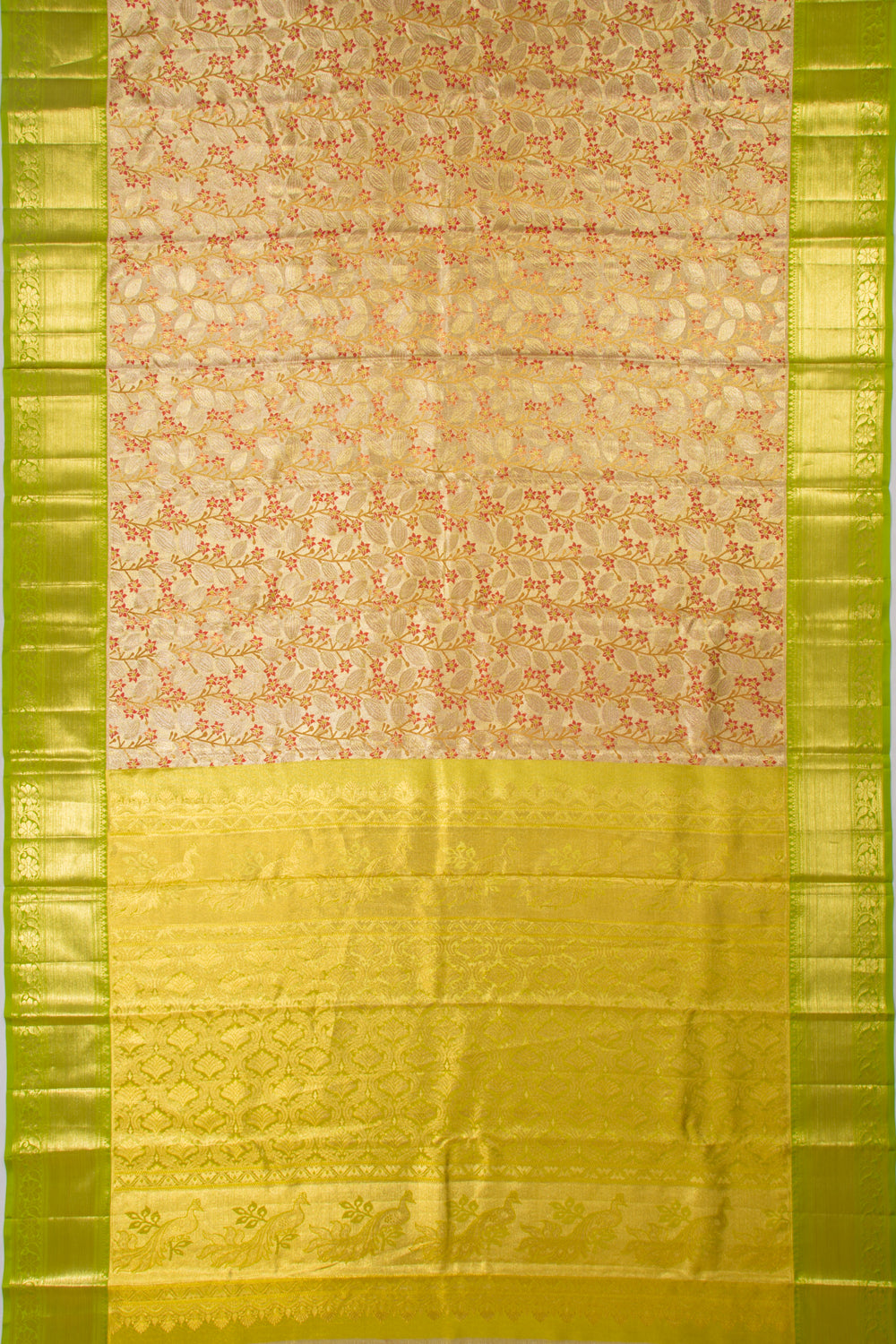 Taranga Kanchi Silk Tissue Jaal Gold Saree