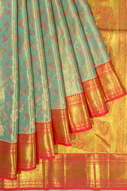 Taranga Kanchi Silk Tissue Brocade Blue Saree