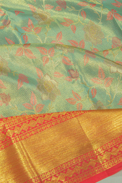 Taranga Kanchi Silk Tissue Brocade Blue Saree