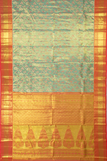 Taranga Kanchi Silk Tissue Brocade Blue Saree