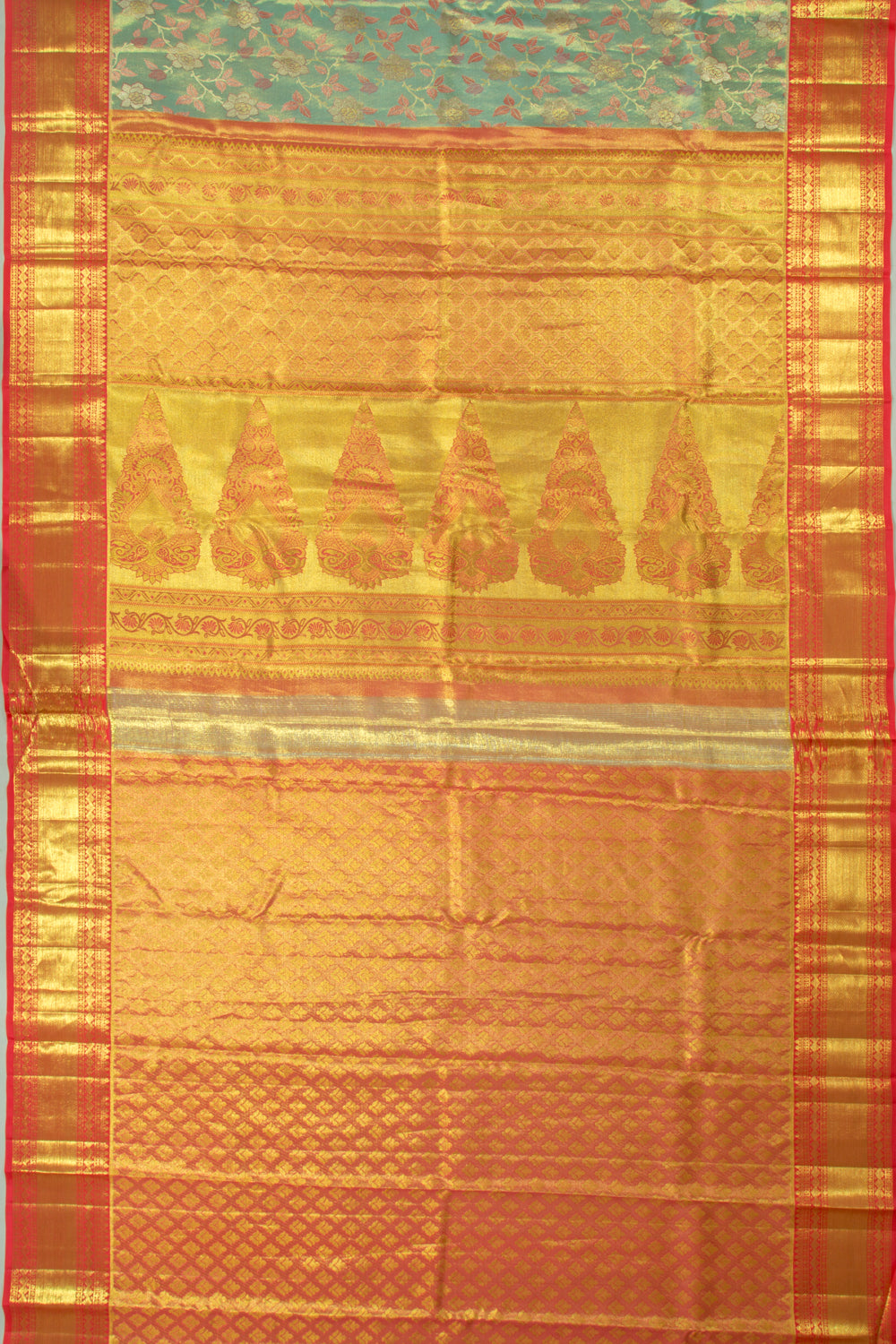 Taranga Kanchi Silk Tissue Brocade Blue Saree