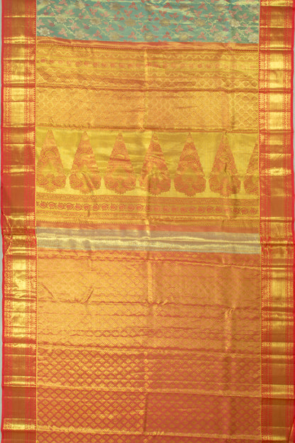 Taranga Kanchi Silk Tissue Brocade Blue Saree