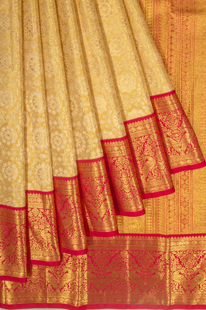 Taranga Kanchi Silk Tissue Brocade Gold Saree