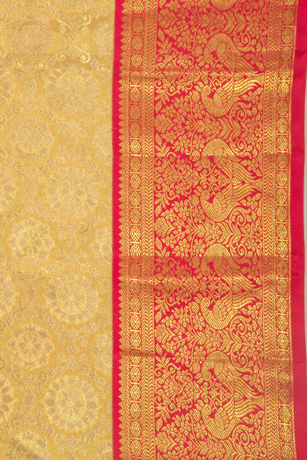 Taranga Kanchi Silk Tissue Brocade Gold Saree