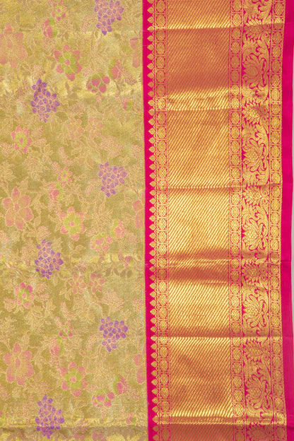 Taranga Kanchi Silk Tissue Jaal Gold Saree