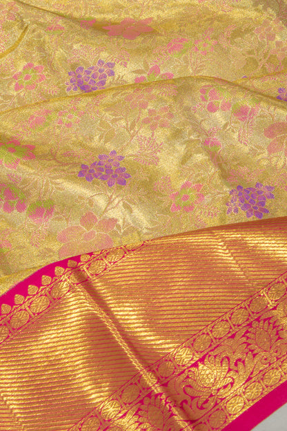 Taranga Kanchi Silk Tissue Jaal Gold Saree