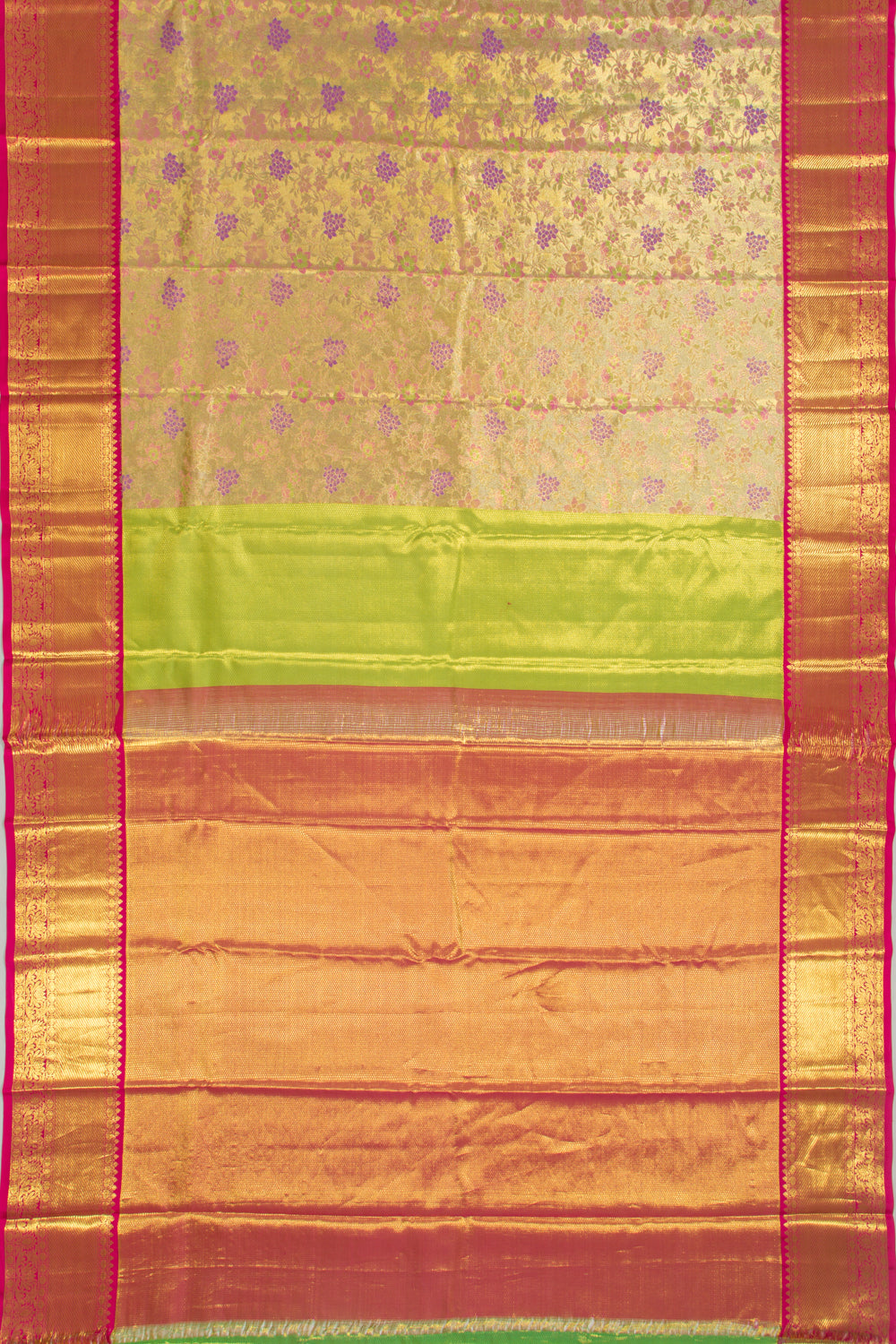 Taranga Kanchi Silk Tissue Jaal Gold Saree