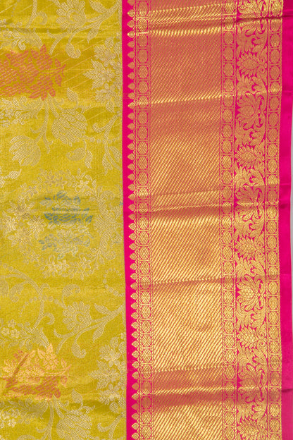 Taranga Kanchi Silk Tissue Jaal Green Saree