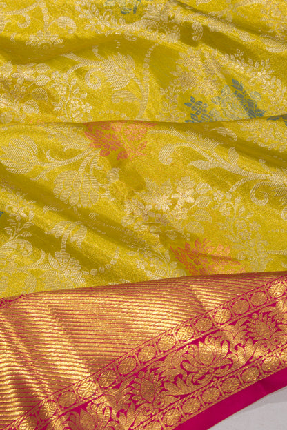 Taranga Kanchi Silk Tissue Jaal Green Saree