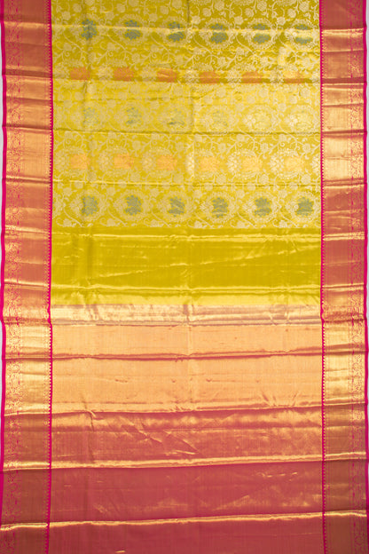 Taranga Kanchi Silk Tissue Jaal Green Saree