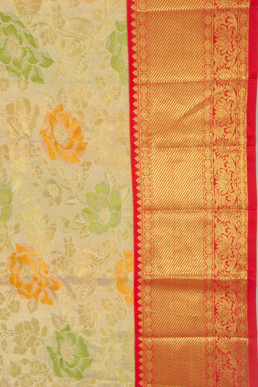 Taranga Kanchi Silk Tissue Jaal Gold Saree