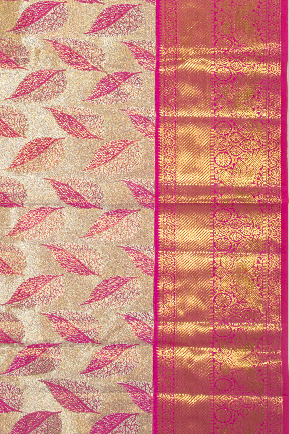 Kanchipuram Silk Tissue Brocade Gold Saree