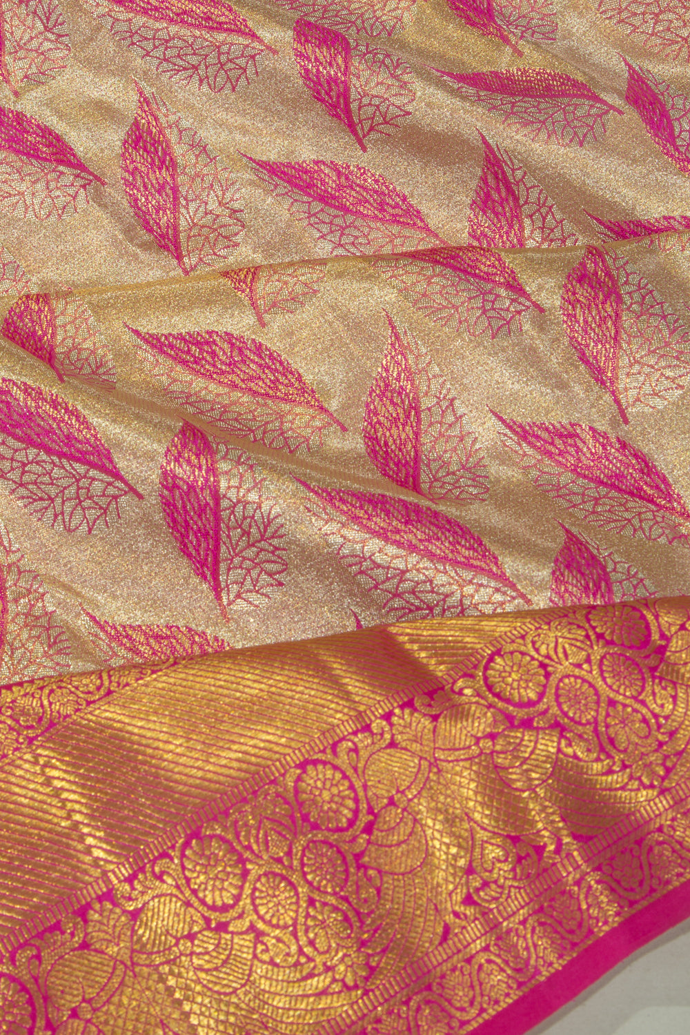 Kanchipuram Silk Tissue Brocade Gold Saree