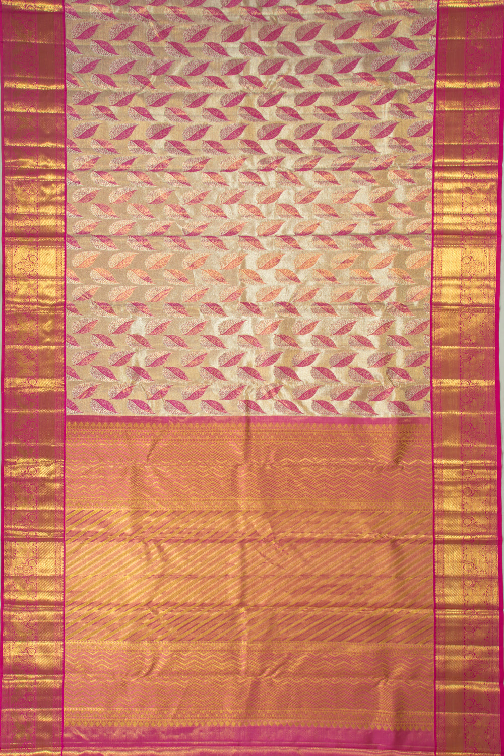 Kanchipuram Silk Tissue Brocade Gold Saree