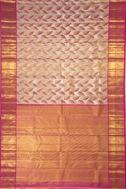 Kanchipuram Silk Tissue Brocade Gold Saree