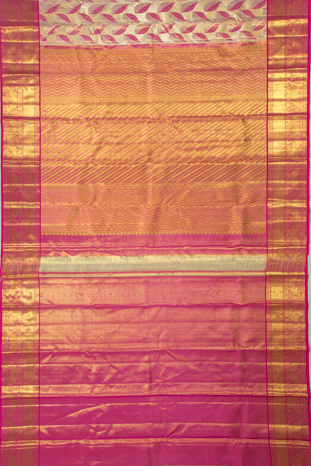 Kanchipuram Silk Tissue Brocade Gold Saree