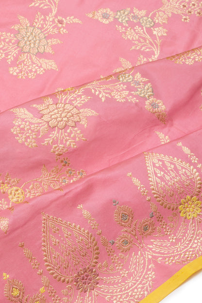 Banarasi Silk Jaal Pink Saree