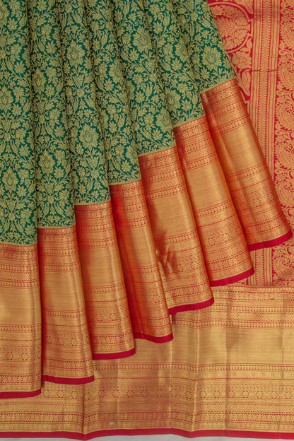 Taranga Kanchi Silk Brocade Green Saree