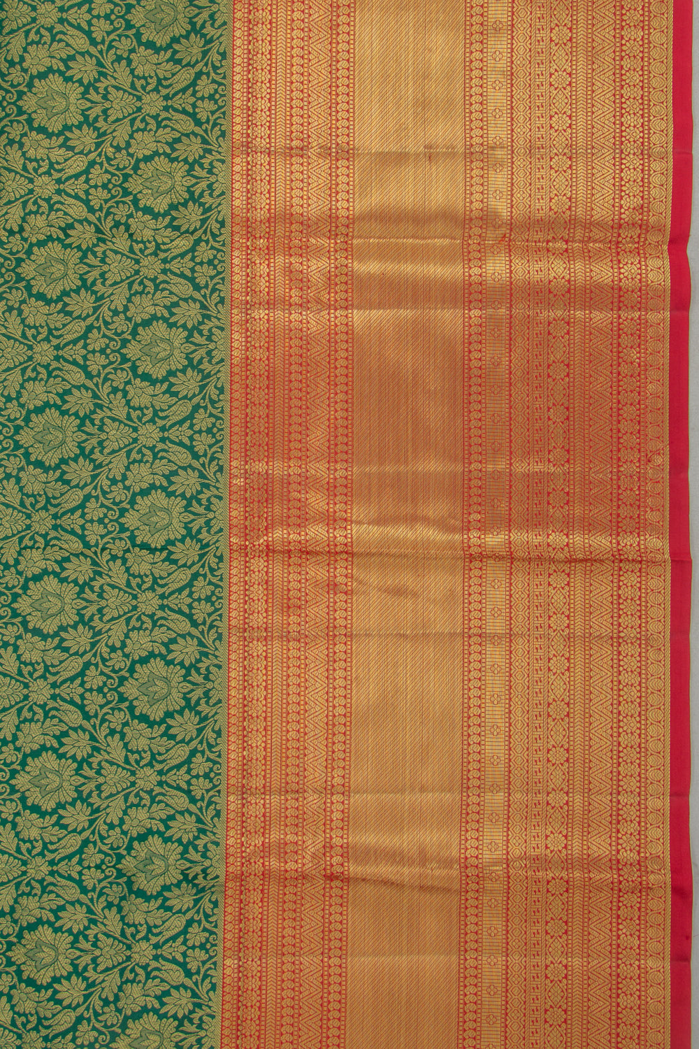 Taranga Kanchi Silk Brocade Green Saree