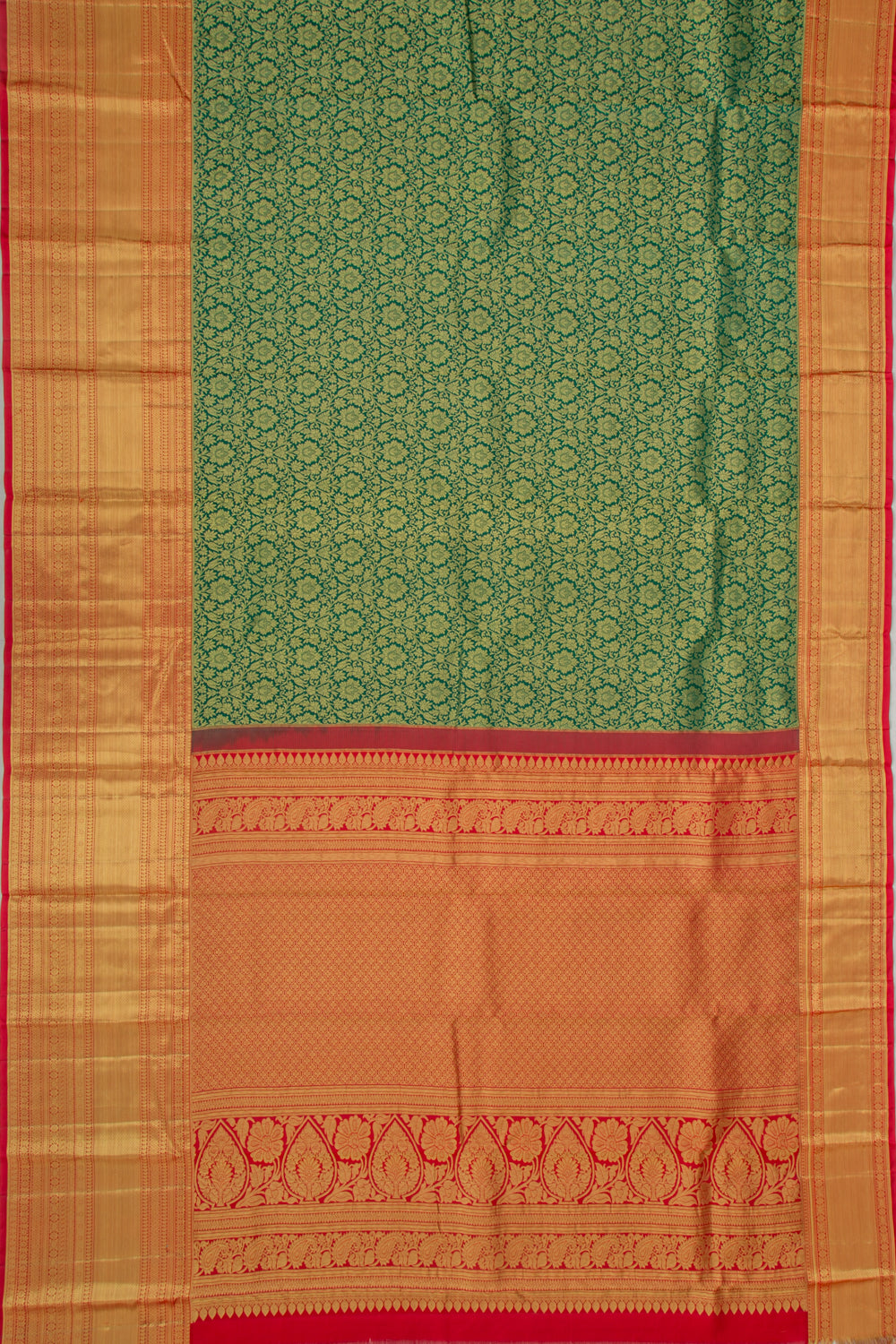 Taranga Kanchi Silk Brocade Green Saree