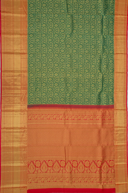 Taranga Kanchi Silk Brocade Green Saree