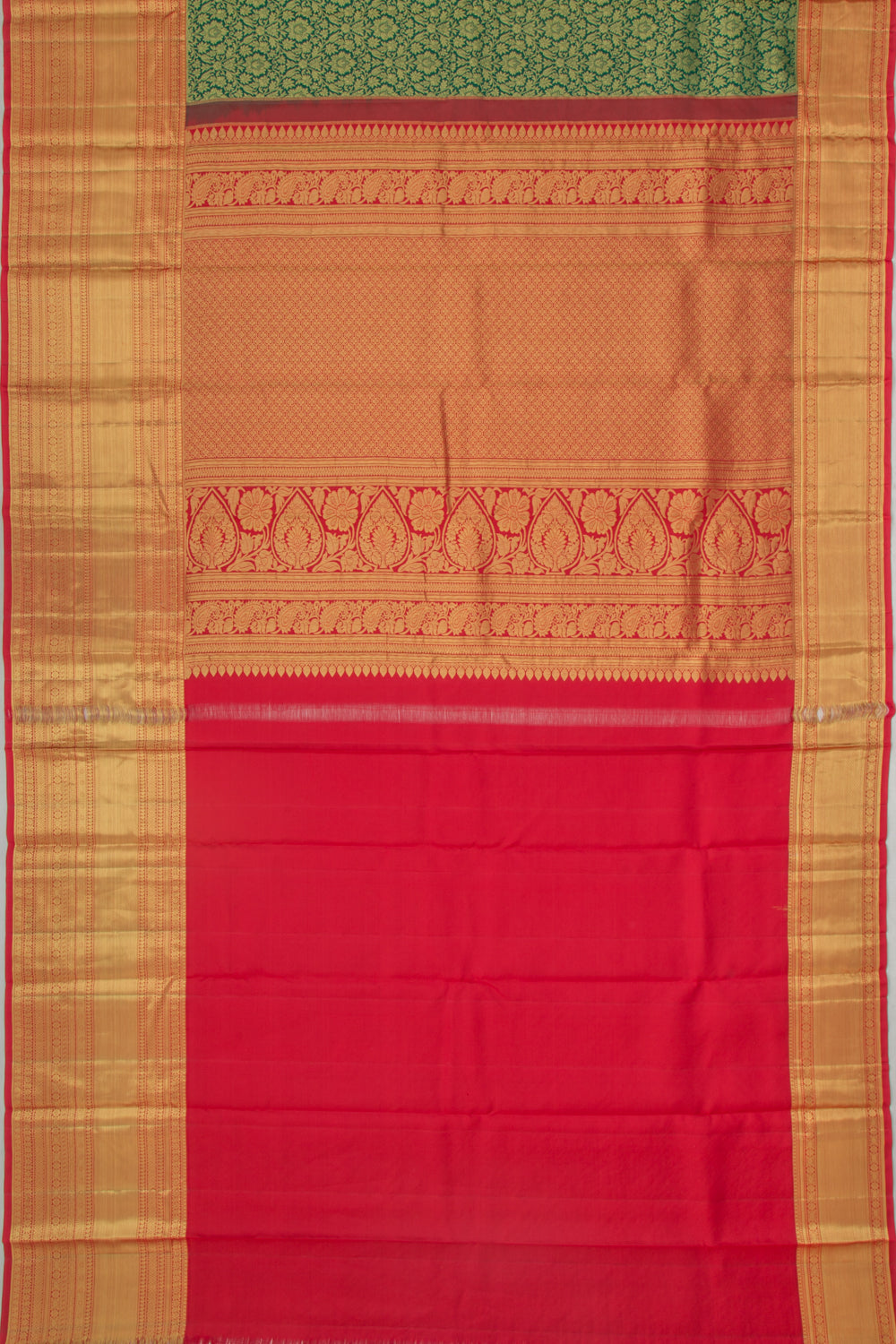 Taranga Kanchi Silk Brocade Green Saree