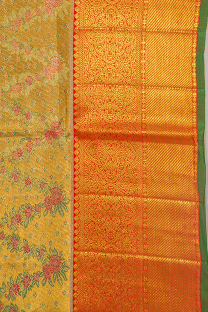 Taranga Kanchi Silk Tissue Brocade Gold Saree
